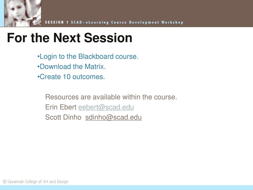 SCAD eLearning Course Development Workshop ppt download